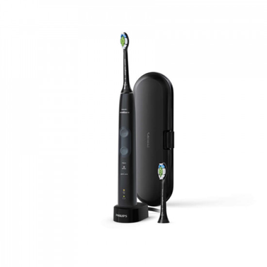 Philips Sonicare ProtectiveClean 5100 Electric toothbrush HX6850/47 Rechargeable For adults Number of brush heads included 2 Black Number of teeth brushing modes 3 Sonic technology