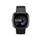 Fitbit Smart watch NFC GPS (satellite) AMOLED Touchscreen Heart rate monitor Activity monitoring 24/7 Waterproof Bluetooth Wi-Fi Black/Graphite