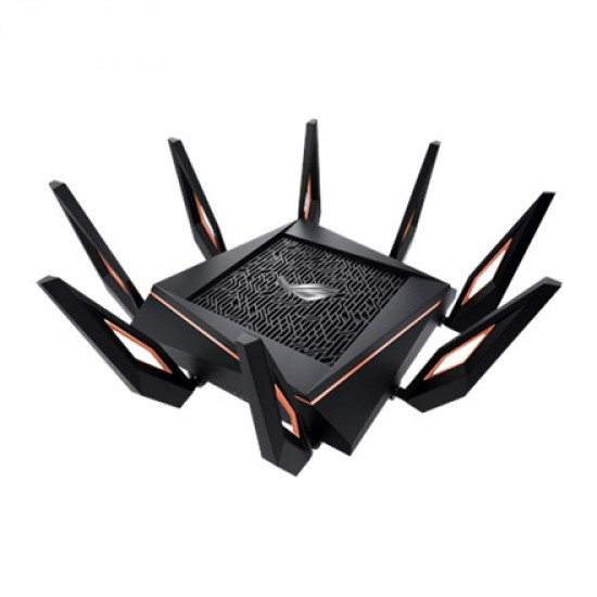 Asus Gaming Router ROG GT-AX11000 802.11ax 1148+4804+4804 Mbit/s 10/100/1000 Mbit/s Ethernet LAN (RJ-45) ports 4 Mesh Support Yes MU-MiMO Yes 3G/4G via optional USB adapter Antenna type 8xExternal 2xUSB 3.1 Gen1