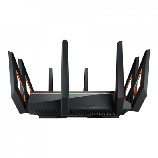 Asus Gaming Router ROG GT-AX11000 802.11ax 1148+4804+4804 Mbit/s 10/100/1000 Mbit/s Ethernet LAN (RJ-45) ports 4 Mesh Support Yes MU-MiMO Yes 3G/4G via optional USB adapter Antenna type 8xExternal 2xUSB 3.1 Gen1