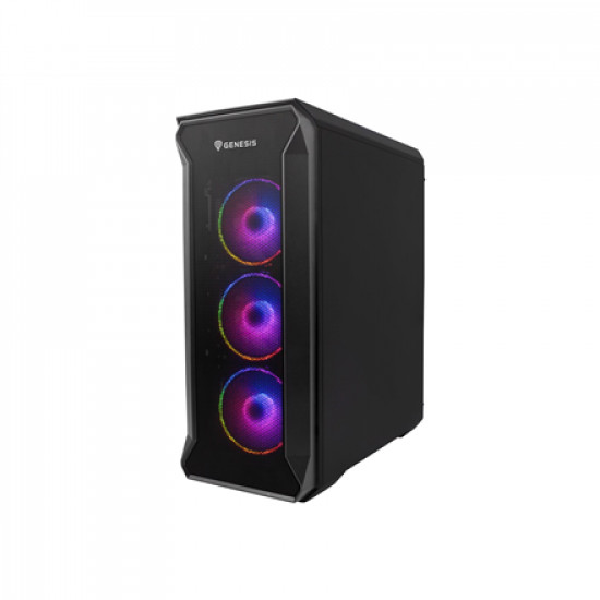 GENESIS IRID 505 ARGB Pc case, Midi tower, 2xUSB 3.0, 2xUSB 2.0, 2x Jack, Black Genesis