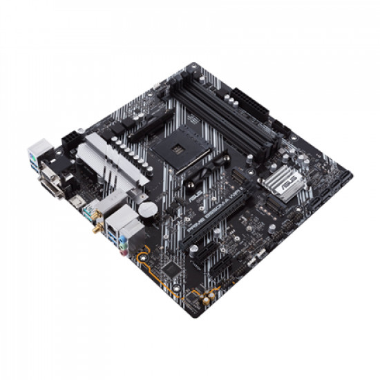 Asus PRIME B550M-A WIFI II Processor family AMD Processor socket AM4 DDR4 DIMM Memory slots 4 Supported hard disk drive interfaces SATA, M.2 Number of SATA connectors 4 Chipset AMD B550 microATX