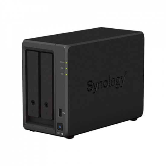 Synology DS723+ 2-bay/AMD Ryzen R1600/2-core 2.6 (base)/3.1 (turbo) GHz/2GB DDR4/2 x 3.5