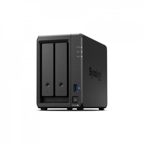 Synology DS723+ 2-bay/AMD Ryzen R1600/2-core 2.6 (base)/3.1 (turbo) GHz/2GB DDR4/2 x 3.5