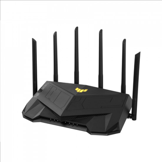 Asus Dual Band WiFi6 Gigabit Router TUF Gaming AX6000 802.11ax 1148+4804 Mbit/s 10/100/1000 Mbit/s Ethernet LAN (RJ-45) ports 5 Mesh Support Yes MU-MiMO Yes No mobile broadband Antenna type External