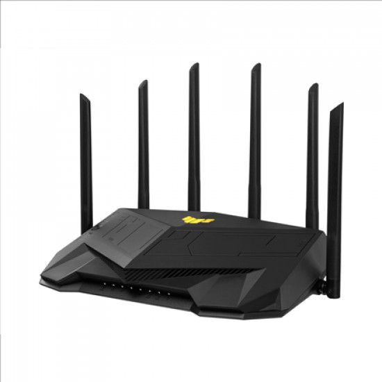 Asus Dual Band WiFi6 Gigabit Router TUF Gaming AX6000 802.11ax 1148+4804 Mbit/s 10/100/1000 Mbit/s Ethernet LAN (RJ-45) ports 5 Mesh Support Yes MU-MiMO Yes No mobile broadband Antenna type External