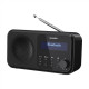 Sharp DR-P420(BK) Tokyo Portable Digital Radio, FM/DAB/DAB+, Bluetooth 5.0, USB or Battery Powered, Midnight Black Sharp Tokyo Portable Digital Radio DR-P420(BK) Midnight Black USB port Headphone out Bluetooth FM radio