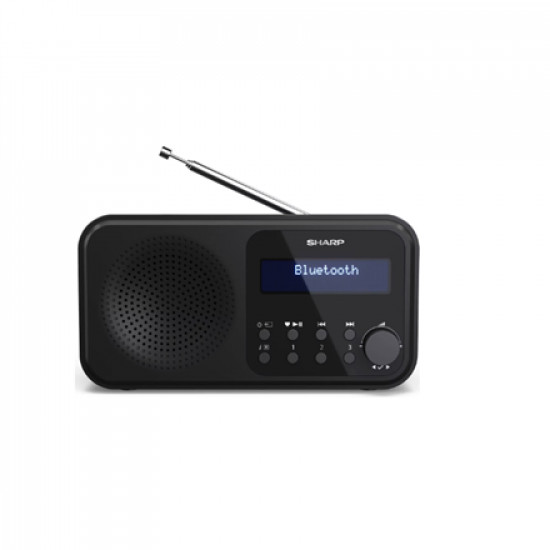 Sharp DR-P420(BK) Tokyo Portable Digital Radio, FM/DAB/DAB+, Bluetooth 5.0, USB or Battery Powered, Midnight Black Sharp Tokyo Portable Digital Radio DR-P420(BK) Midnight Black USB port Headphone out Bluetooth FM radio