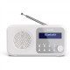 Sharp DR-P420(WH) Tokyo Portable Digital Radio, FM/DAB/DAB+, Bluetooth 5.0, USB or Battery Powered, Snowy White Sharp Tokyo Portable Digital Radio DR-P420(WH) White USB port Headphone out Bluetooth FM radio