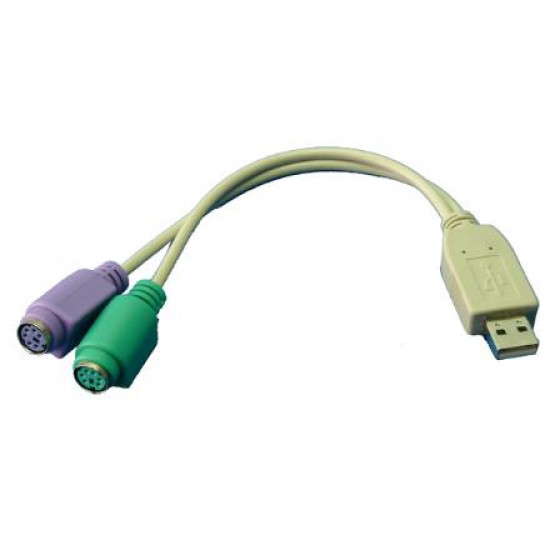 Logilink Adapter USB to PS/2 x2 : USB M 2x Mini DIN 6-pin FM 0.2 m