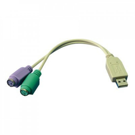 Logilink Adapter USB to PS/2 x2 : USB M 2x Mini DIN 6-pin FM 0.2 m