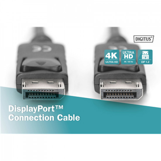 Digitus DisplayPort Connection Cable Black DP to DP 1 m