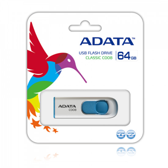 ADATA C008 64 GB USB 2.0 White/Blue