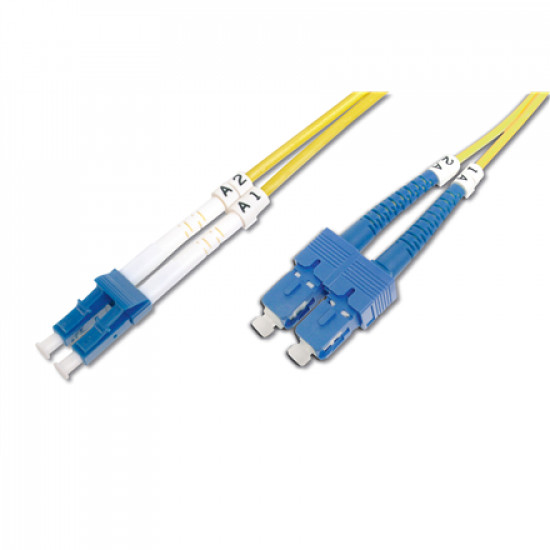 Digitus | Patch Cord | DK-2932-02 | Cable diameter 3 mm; Cable type: I-VH 2E9/125µ; Fiber diameter: 09/125µ; Connector 1/2: LC/SM | Yellow