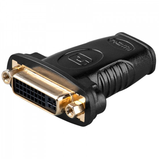 Goobay HDMI/DVI-I adapter, gold-plated 68690 Black