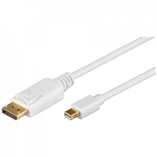 Goobay | Mini DisplayPort adapter cable 1.2 | White | Mini DisplayPort plug | DisplayPort plug | 1 m | Gold-Plated connectors