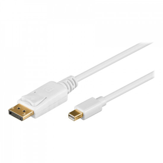 Goobay | Mini DisplayPort adapter cable 1.2 | White | Mini DisplayPort plug | DisplayPort plug | 1 m | Gold-Plated connectors