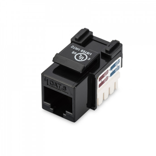 Digitus Class E CAT 6 Keystone Jack DN-93601 Unshielded RJ45 to LSA Black Cable installation via LSA strips, color coded according to EIA/TIA 568 A & B The Cat 6 keystone module supports transmission speeds of up to 1 GBit/s & 250 MHz in connection with c