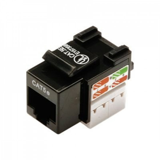 Digitus Class D CAT 5e Keystone Jack DN-93501 Unshielded RJ45 to LSA Black Cable installation via LSA strips, color coded according to EIA/TIA 568 A & B The Cat 5e keystone module supports transmission speeds of up to 1 GBit/s & 100 MHz in connection with