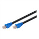 Goobay CAT 6 Outdoor-patch cable U/UTP 94389 10 m Black Prewired, unshielded LAN cable with RJ45 plugs for connecting network components Double-layer polyethylene jacket protects the network cable outdoors and makes it extremely weather-resistant The outd