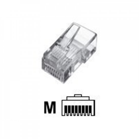 Digitus A-MO 8/8 SR Modular Plug, for stranded Round Cable, 8P8C unshielded, CAT 5e, RJ45