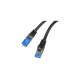 Lanberg Patch Cord cat. 6 FTP PCF6A-10CC-0025-BK S/FTP Black 0.25 m S/FTP shielding type Aluminium braid on wire and each pair foiled additionally. The coating is made of low-smoke and Halogen-free materials (LSZH). Category compliance confirmed by Fluke 