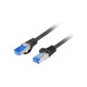 Lanberg Patch Cord cat. 6 FTP PCF6A-10CC-0025-BK S/FTP Black 0.25 m S/FTP shielding type Aluminium braid on wire and each pair foiled additionally. The coating is made of low-smoke and Halogen-free materials (LSZH). Category compliance confirmed by Fluke 