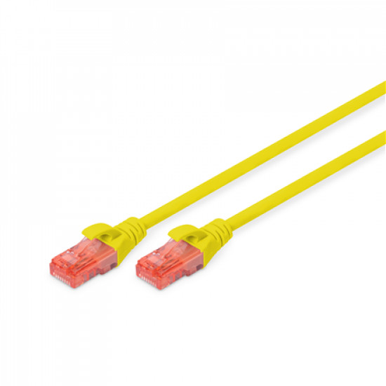 Digitus CAT 6 U-UTP Patch cord PVC AWG 26/7 Modular RJ45 (8/8) plug 2 m Yellow