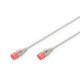 Digitus CAT 6 U-UTP Slim patch cord Patch cord Modular RJ45 (8/8) plug Transparent red coloured connector for easy identification of Category 6 (250 MHz). Inner conductors: Copper (Cu) 2 m Grey