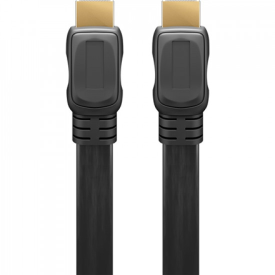 Goobay High Speed HDMI Flat Cable with Ethernet Black HDMI to HDMI 2 m