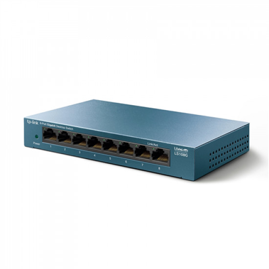 TP-LINK 8-Port 10/100/1000Mbps Desktop Network Switch LS108G Unmanaged Desktop Power supply type External