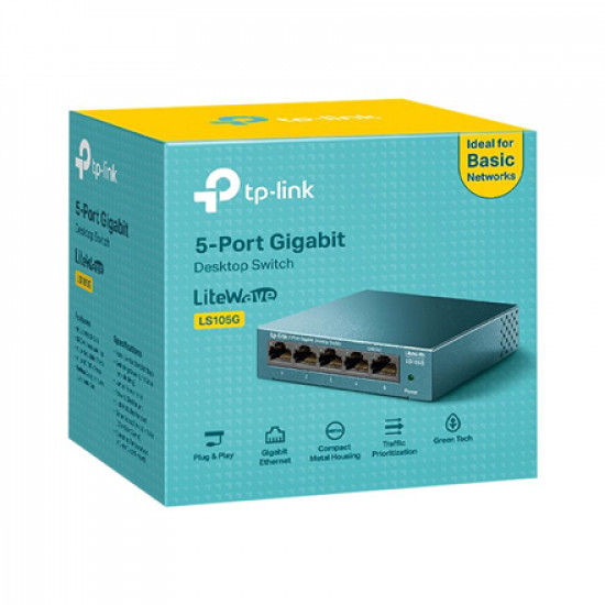 TP-LINK Desktop Network Switch LS105G Unmanaged Desktop Power supply type External