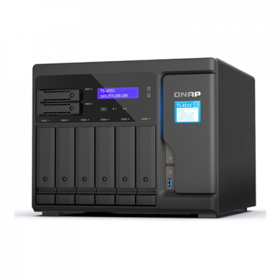 QNAP | 8-Bay desktop NAS | TS-855X-8G | Intel Atom | C5125 8-core | Processor frequency 2.8 GHz | 8 GB