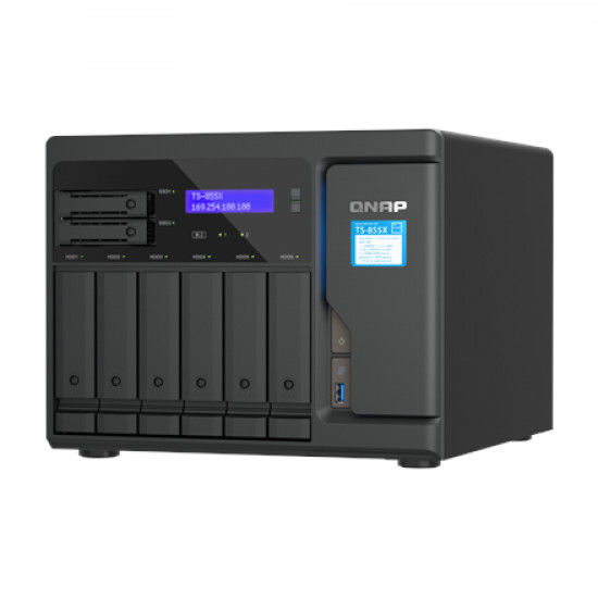 QNAP | 8-Bay desktop NAS | TS-855X-8G | Intel Atom | C5125 8-core | Processor frequency 2.8 GHz | 8 GB