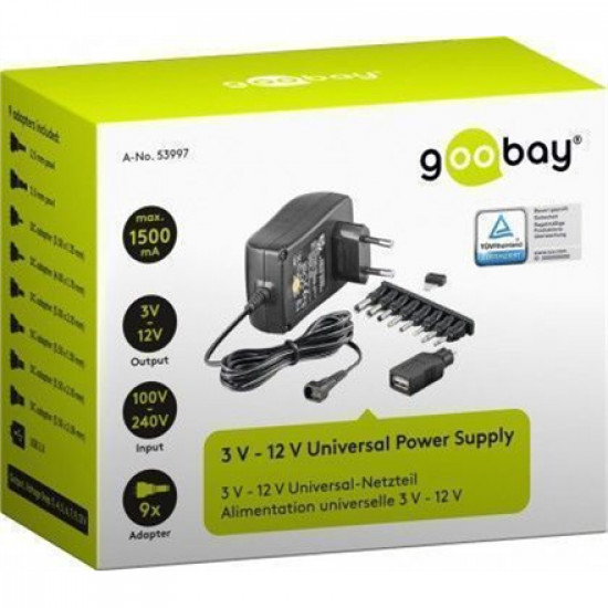 Goobay 53997 3 V - 12 V Universal Power Supply Goobay