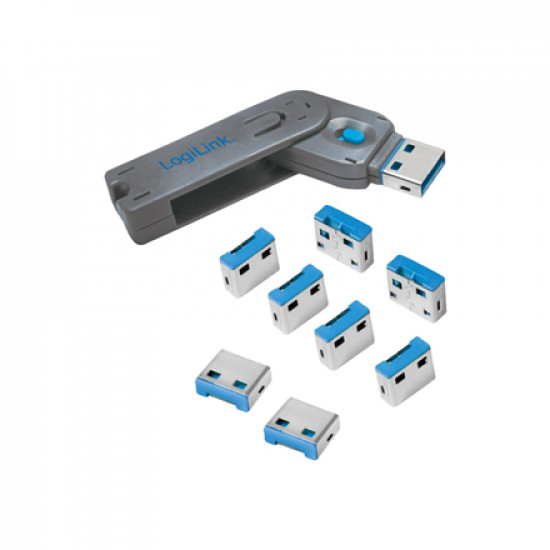 Logilink, USB port blocker (1x key and 8x locks), AU0045 Logilink