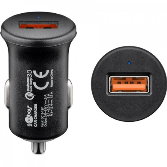 Goobay Quick Charge QC3.0 USB car fast charger USB 2.0 Female (Type A) Cigarette lighter Male