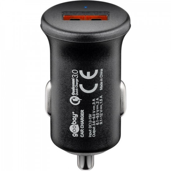 Goobay Quick Charge QC3.0 USB car fast charger USB 2.0 Female (Type A) Cigarette lighter Male