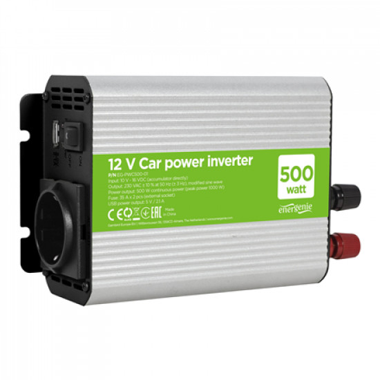 EnerGenie 12 V Car power inverter, 500 W EG-PWC500-01