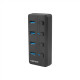 Natec USB 3.0 HUB, Mantis 2, 4-Port, On/Off with AC Adapter Natec 4 Port Hub With USB 3.0 Mantis NHU-1557 Black