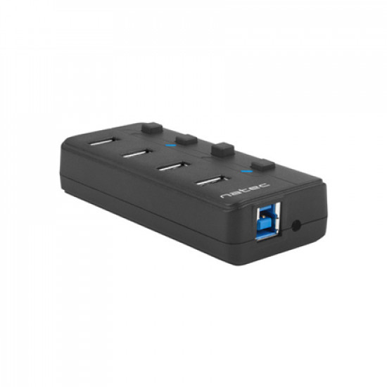 Natec USB 3.0 HUB, Mantis 2, 4-Port, On/Off with AC Adapter Natec 4 Port Hub With USB 3.0 Mantis NHU-1557 Black