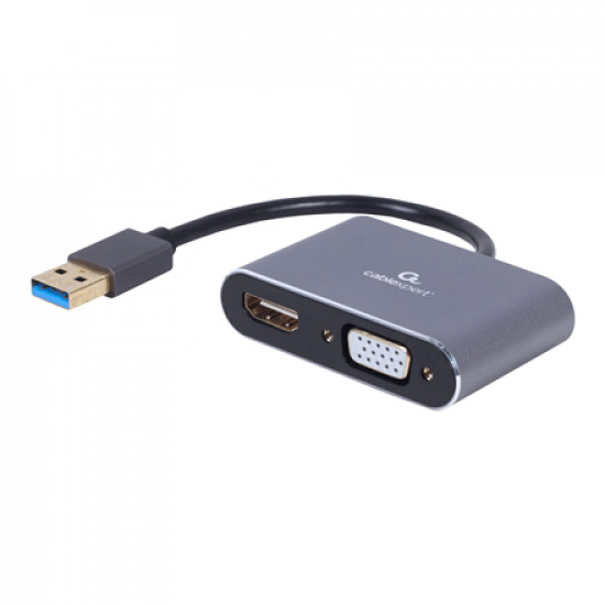 I/O ADAPTER USB3 TO HDMI/VGA/GREY A-USB3-HDMIVGA-01 GEMBIRD