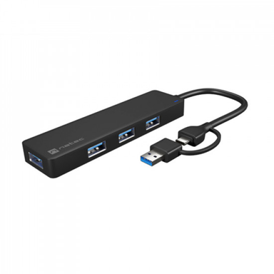 Natec USB 3.0 HUB, Mayfly, 4-Port, Black Natec USB 3.0 HUB, Mayfly, 4-Port Moth NHU-1342 0.15 m Black