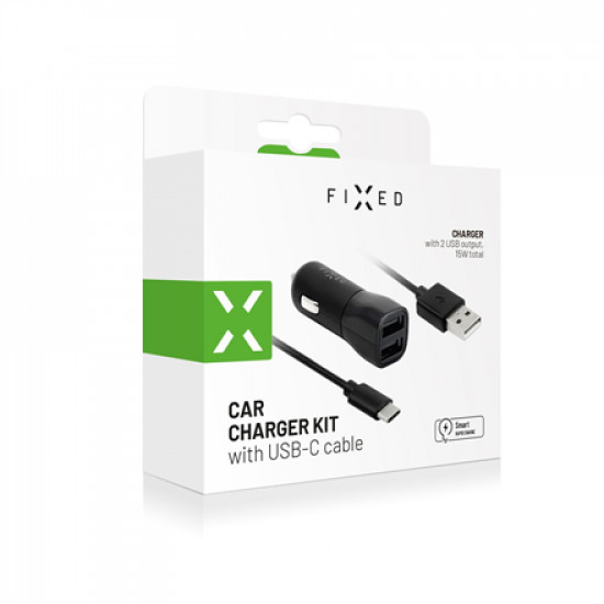 Fixed Car Charger Dual USB Cable