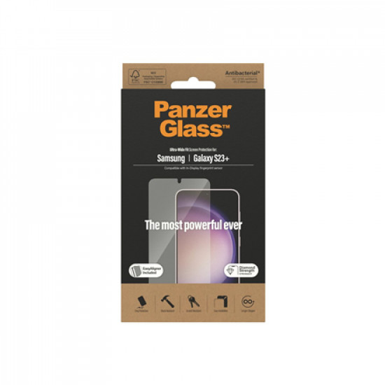 PanzerGlass Screen Protector Samsung Galaxy S23+, Ultra-Wide fit W. Easyaligner PanzerGlass