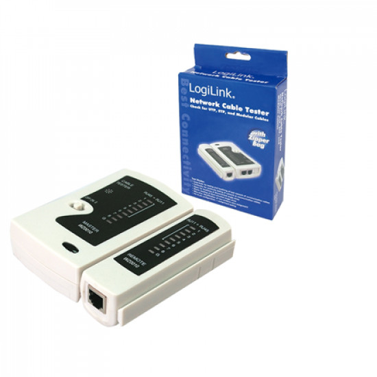 Logilink Cable tester for RJ11, RJ12 and RJ45 with remote unit