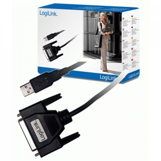 Logilink USB 2.0 adapter to Paralel (LPT) DB25 , 1,8m DB25 USB A male