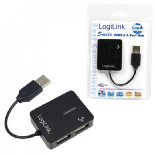 HUB USB 2.0 4-Ports 'Smile' - black UA0139