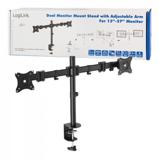 Logilink BP0022 Dual Monitor Desk mount, 13