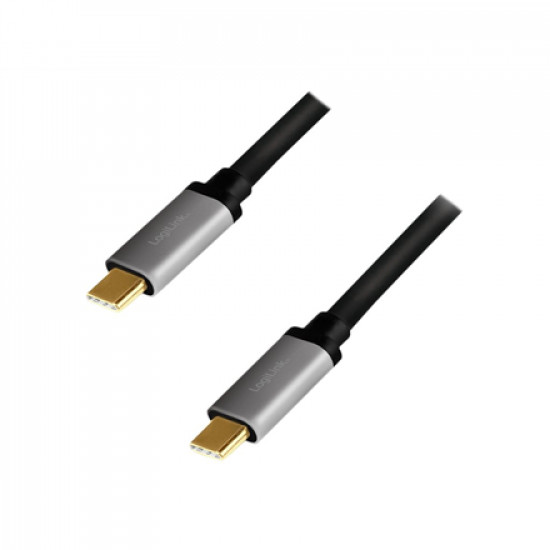 Logilink | USB 3.2 Gen 2 cable, C/M to C/M, 4K/60Hz, PD,alu | CUA0107 | USB-C to USB-C USB-C male | USB-C male